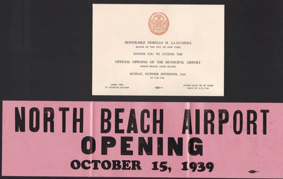 Invitation to Opening of What Was to Become LaGuardia Field, October 15, 1939 (Source: Baldwin Family) 